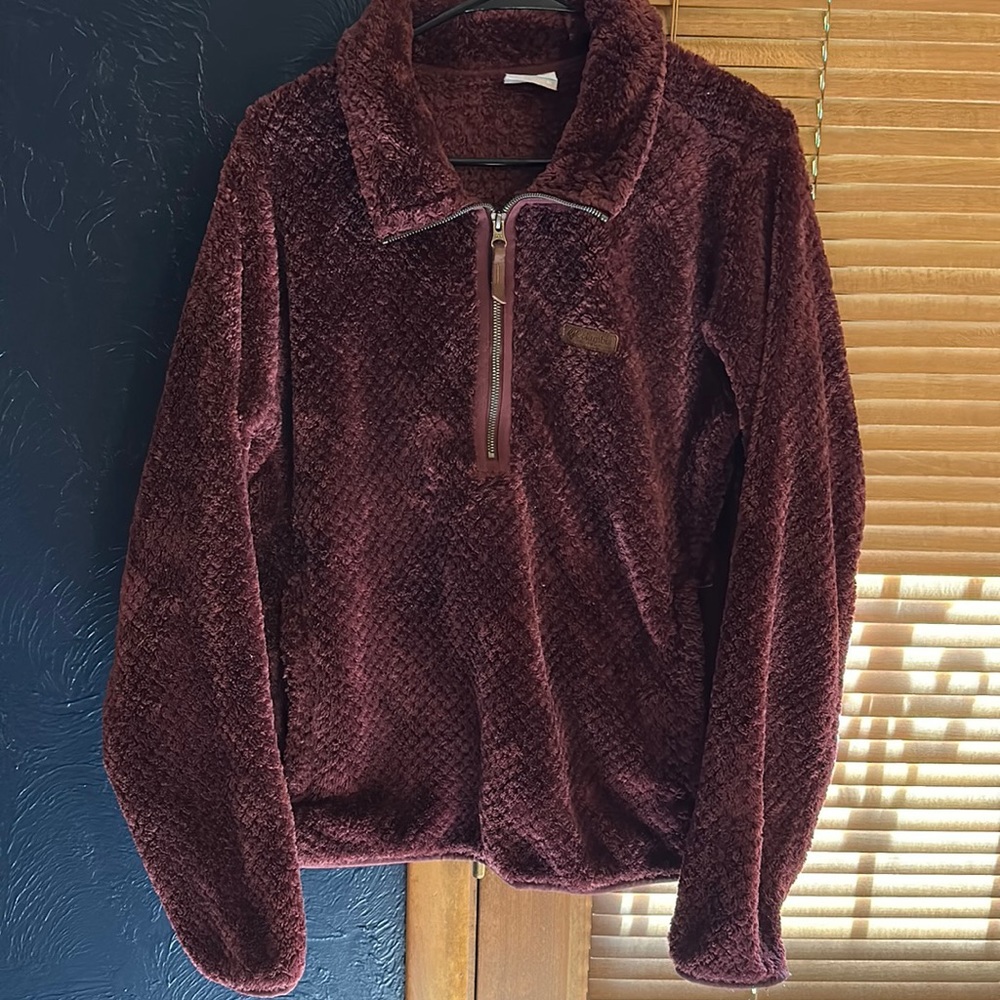 Deep purple Columbia pullover. Cozy for winter. :)